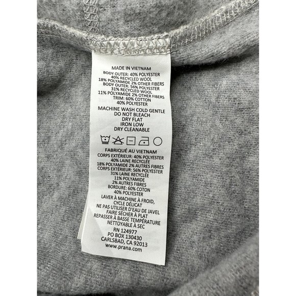 Prana Lucia Wool Blend Mock Neck Sweater Size Small Gray - Picture 11 of 12